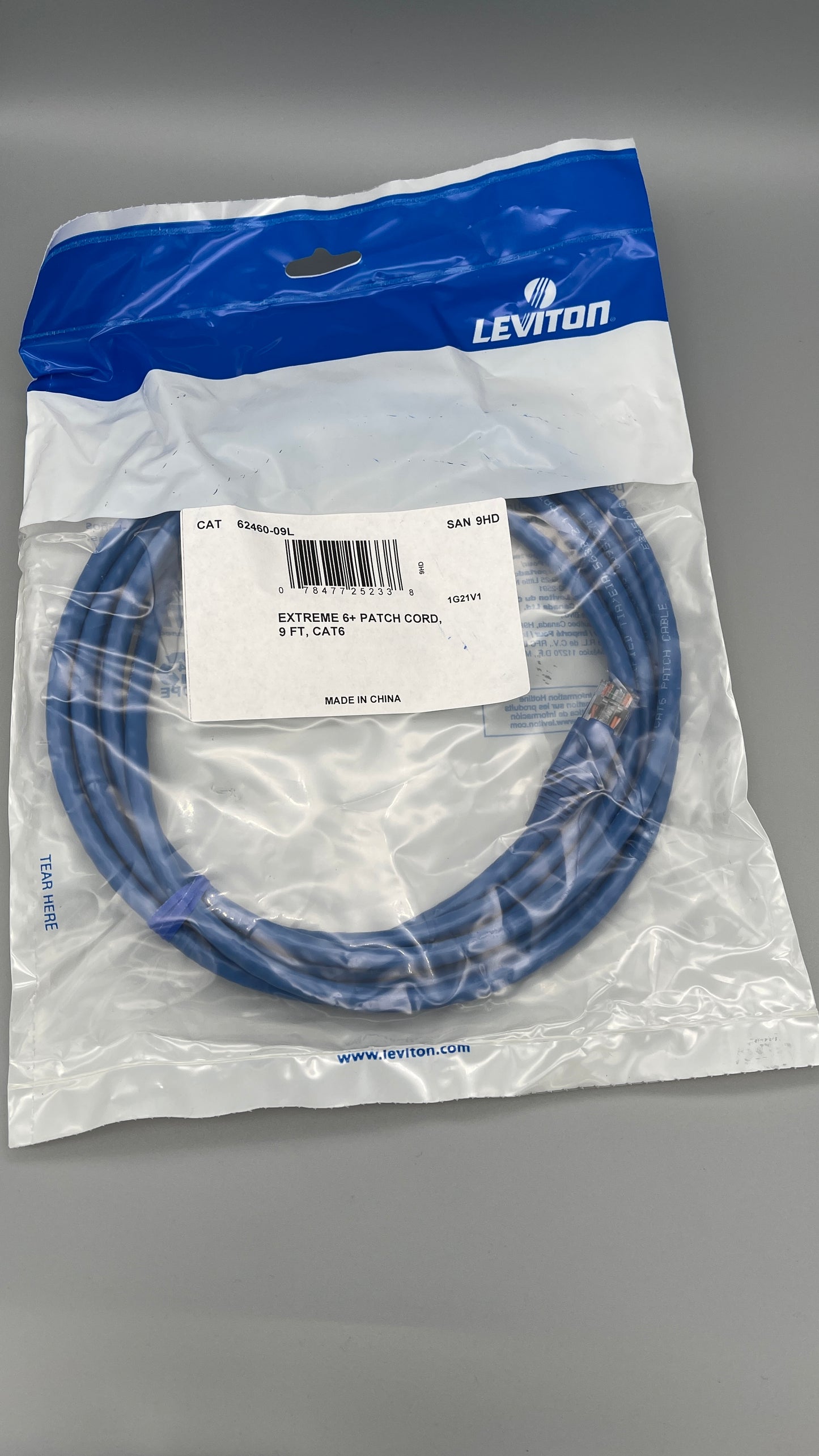 Leviton CAT6 9FT EXTREME 6+ PATCH CORD 62460-09L