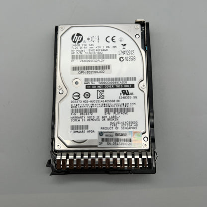 HP 146GB 15K SAS 2.5in with tray HOT pluggable 652599-002 518216-002 653950