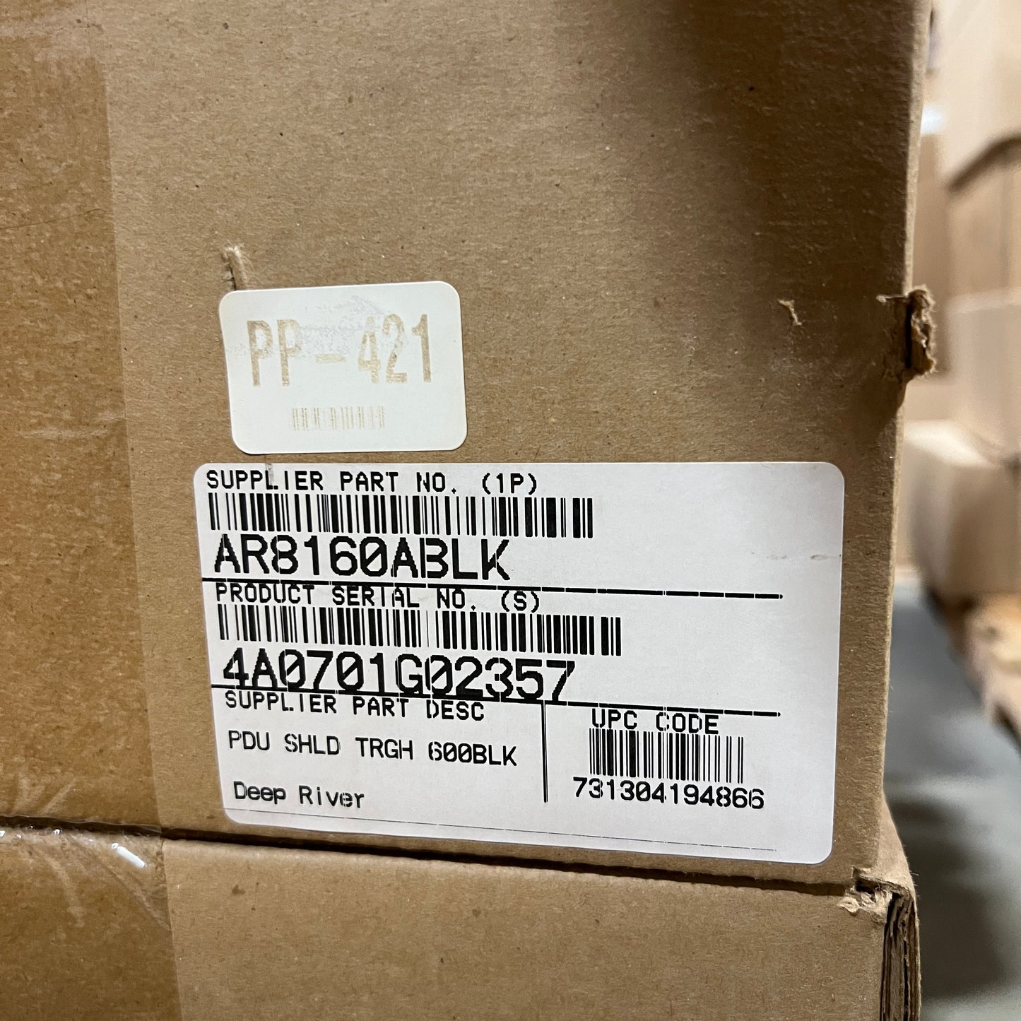 APC AR8160ABLK Cable Management, Power Cable Trough, 600mm wide, black