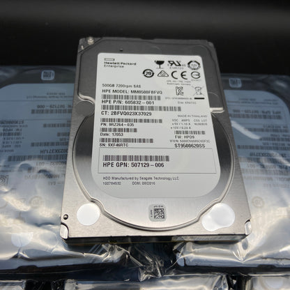 Brand New HP 500GB 7200rpm SAS 2.5-inch HDD 605832-001 507129-006