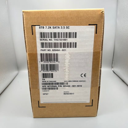 HP 8TB 7.2K RPM 3.5 SATA 6Gb/s 512e SC 826464-B21 ProLiant G8 G9