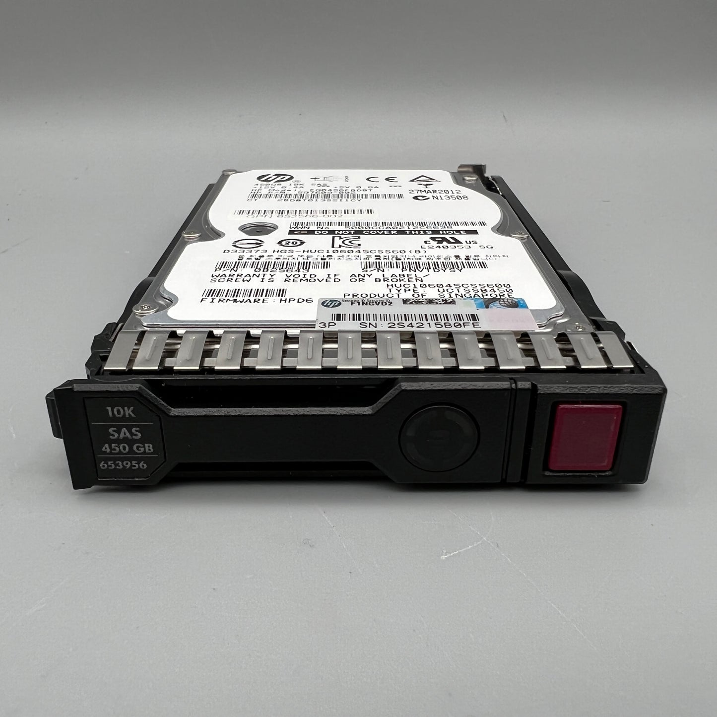 HP 450GB 10K SAS with tray HOT-PLUG 597609-002 652566-002 653956 EG0450FBDBT