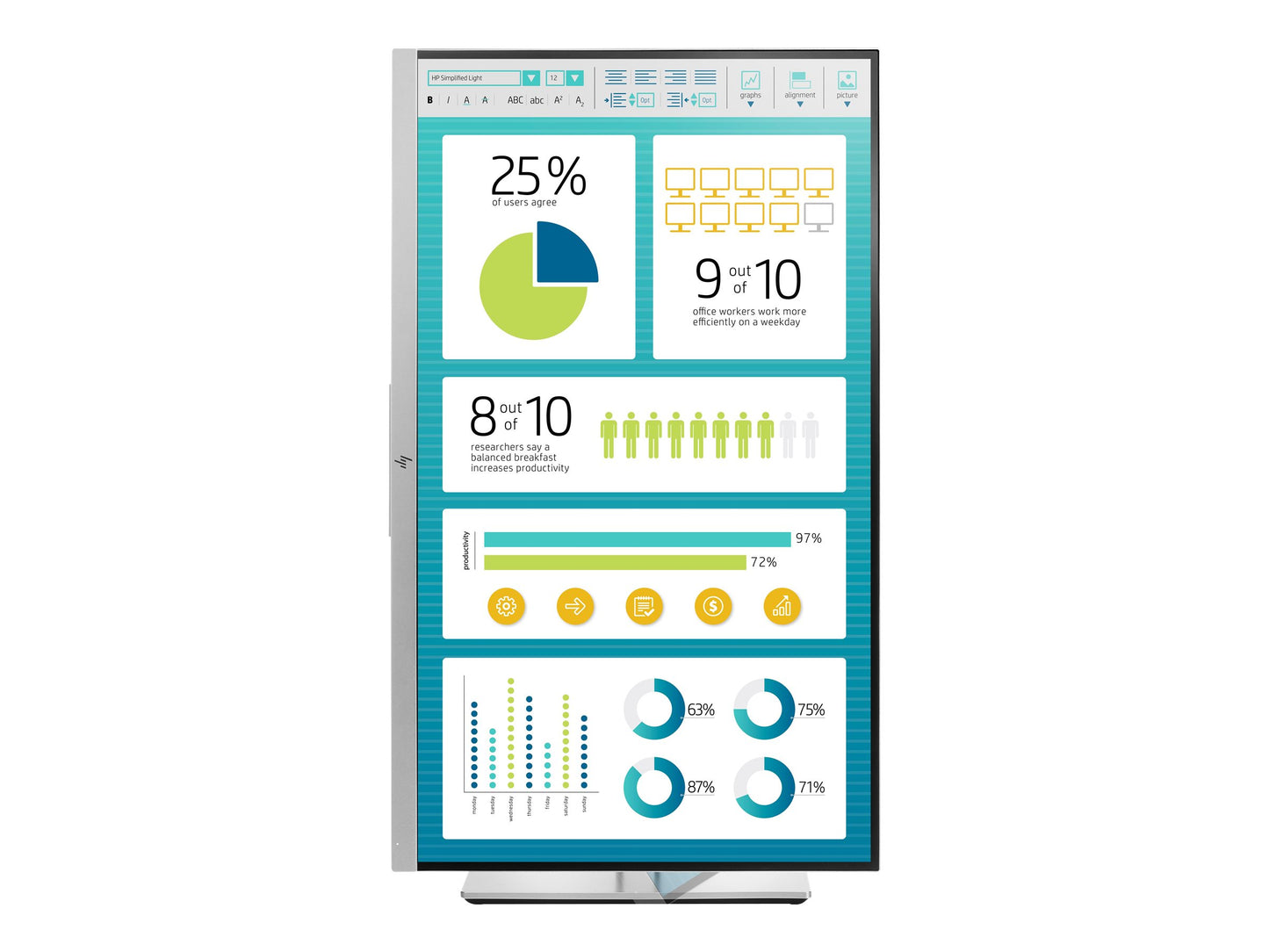 HP EliteDisplay 27-Inch E273 Screen LED-Lit Monitor Black/Silver 1FH50AA Grade B