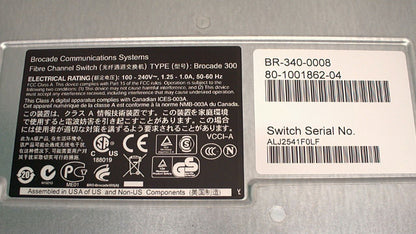 Brocade 300 BR-340-0008 Fibre Channel Switch 24 Port  Used