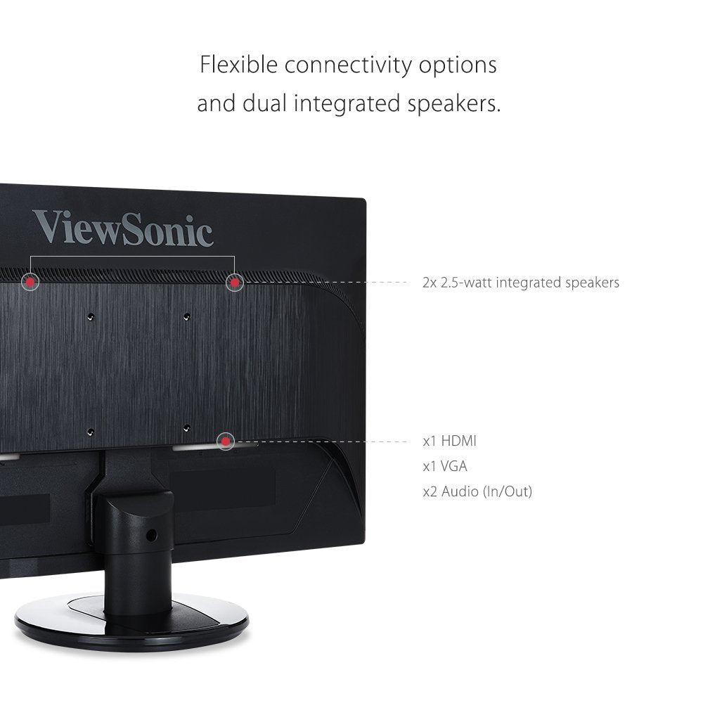 ViewSonic VA2746MH-LED 27 Inch Full HD 1080p LED Monitor with HDMI and VGA Inputs for Home and Office Black used Grade B