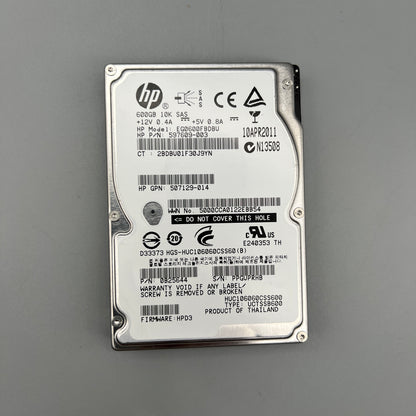 Genuine HP 600GB 10K SAS 2.5" HDD no tray 507129-014 597609-003 EG0600FBDBU