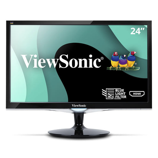 ViewSonic VX2452MH 24 Inch 2ms 60Hz 1080p Gaming Monitor with HDMI DVI and VGA inputs, Black Used Grade A