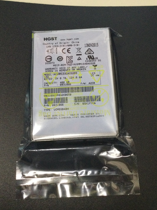 HGST Ultrastar 400GB 2.5-inch SSD 0B31066 HUSMM1640ASS200 New