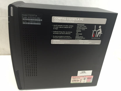 Compaq Desktop CQ2307LA, Spanish window 7 starter, 1GB , 160 GB HDD. AMD Athlon 2650-e pc