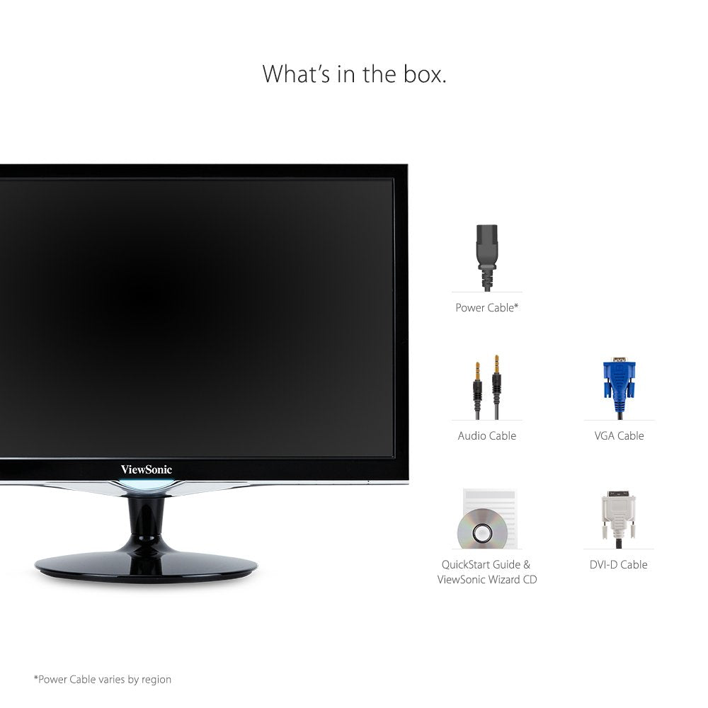ViewSonic VX2452MH 24 Inch 2ms 60Hz 1080p Gaming Monitor with HDMI DVI and VGA inputs, Black Used Grade A