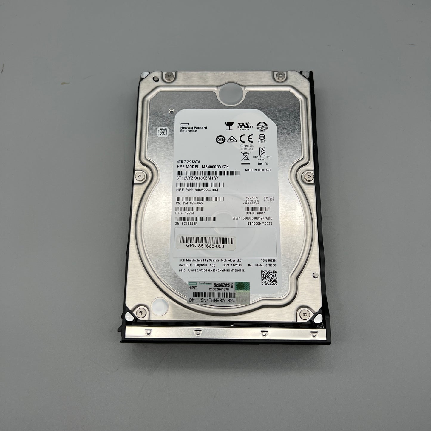 HP 861685-003 4TB 7.2K HOTSWAP SATA 3.5 LP