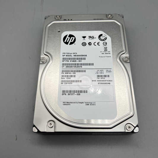 HP 3TB 7.2K SATA HDD Server Grade For ProLiant 614826-001 657587-001 MB3000EBKAB