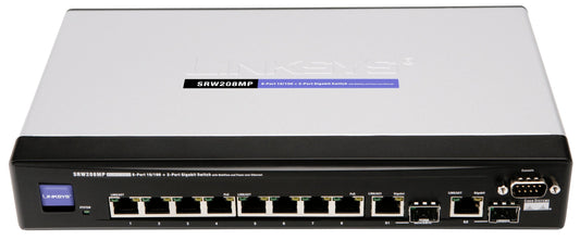 Linksys by Cisco SRW208MP 8-port 10/100 Ethernet Switch - WebView/Max PoE