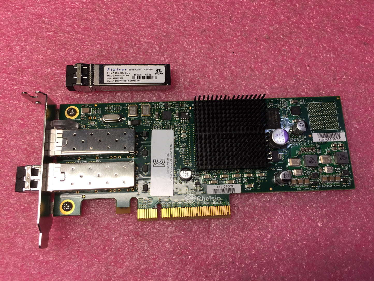 Chelsio CC2-N320E-SR Dual Port 10Gb PCIe x8 Ethernet Half Height Card Used