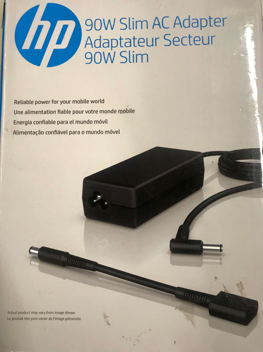 HP - 90W Smart AC Adapter for Select HP Laptops - Black
