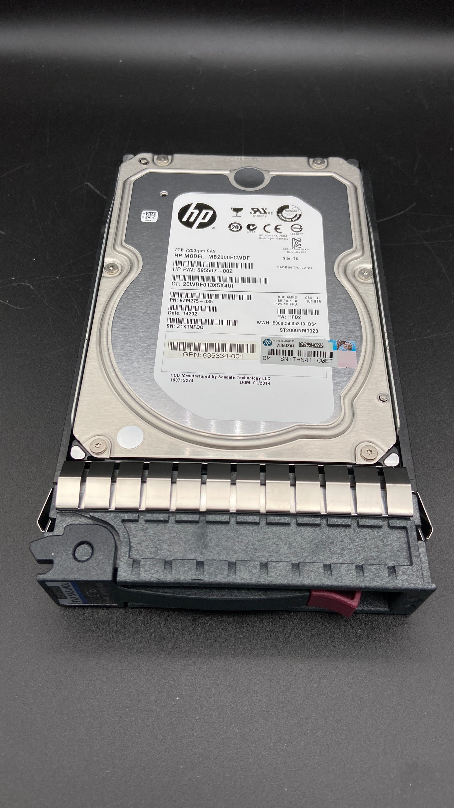 HPE 635334-001 2TB  SAS 7200rpm 6Gbps 3.5inch 16MB-Cache Hot Swap Hard Drive