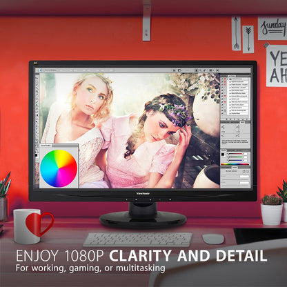 ViewSonic VA2746MH-LED 27 Inch Full HD 1080p LED Monitor with HDMI and VGA Inputs for Home and Office Black used Grade B