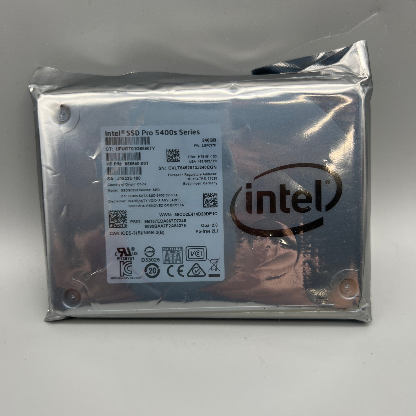 Intel 2.5" SSD Pro 5400s Series 240GB SATA 6Gb/s 856640-001 SSDSC2KF240H6H