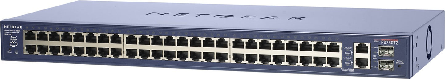 NETGEAR ProSafe FS750T2 48-port 10/100Base-TX switch w/ 2 Gigabit ports Used