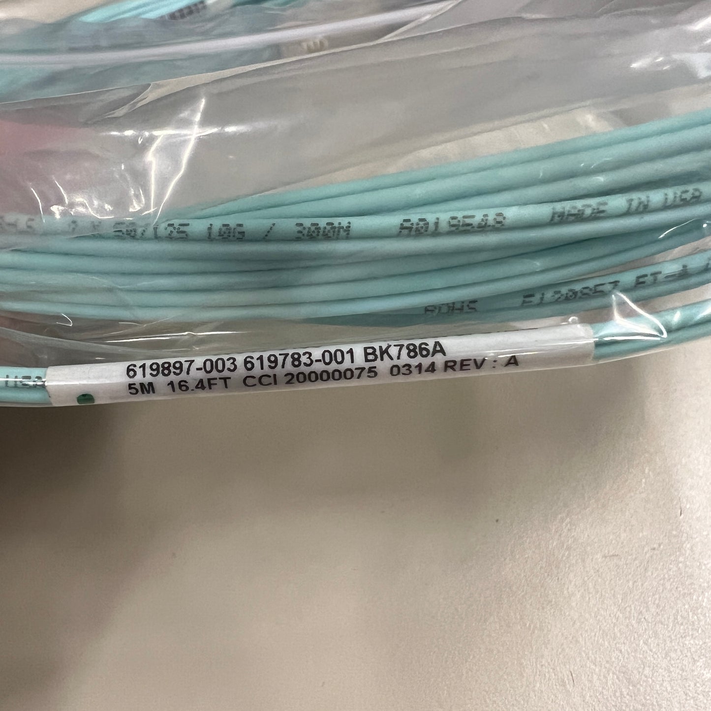 HP BK762A 5M 16.4ft OM3 Mini LC/LC Fiber Optical Network Cable PN#619897-003