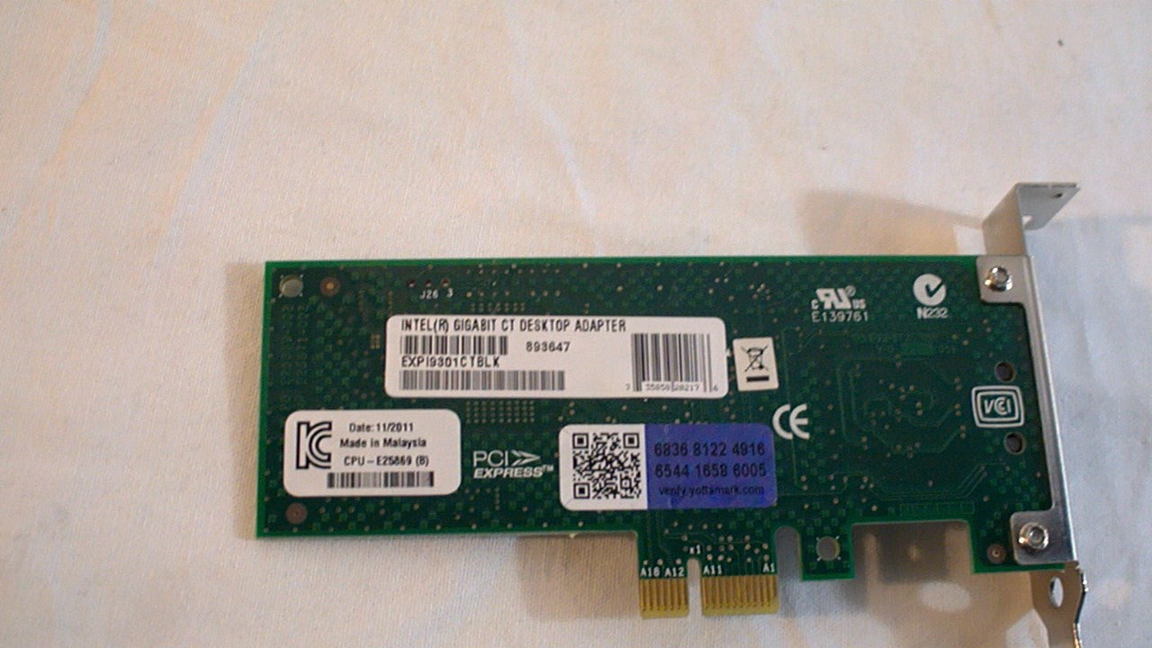 Intel Gigabit CT PCI-E Network Adapter Low Profile  EXPI9301CTBLK Used