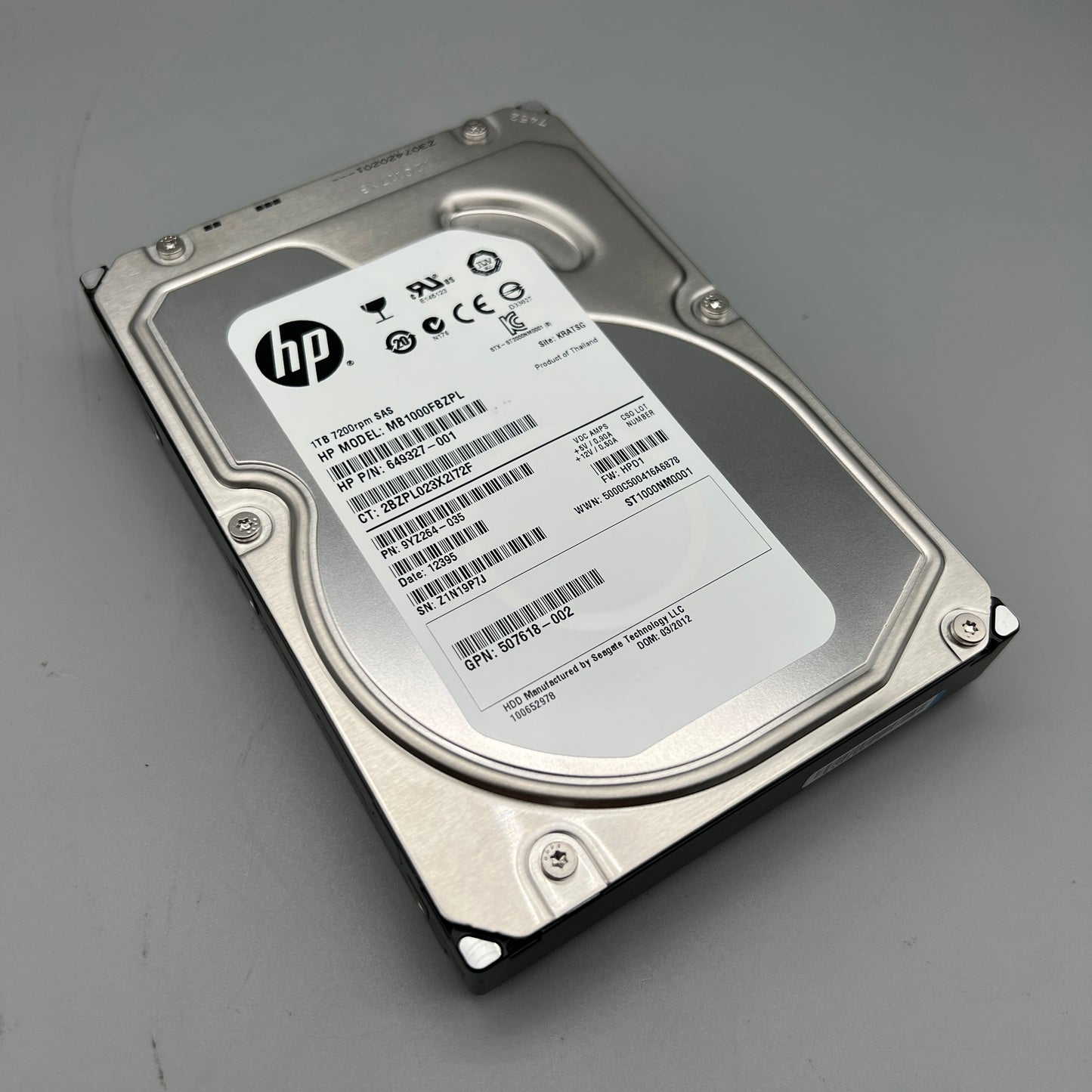 HP 1TB 7200RPM SAS HDD 6Gb/s Dual Port Midline 649327-001 507618-002 MB1000FBZPL