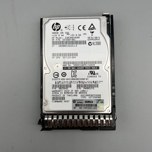 HP 300GB 10K SAS HDD with tray HOT-pluggable 597609-001 507129-004 653955
