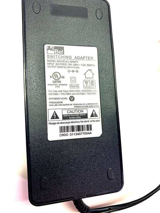 Genuine AcBel ADA017 12V 3.33A AC Adapter Power Supply  Used