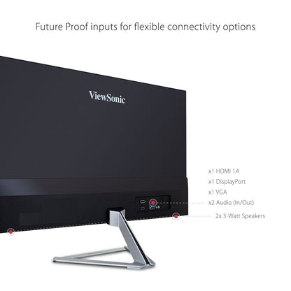 ViewSonic VX2476-SMHD 24 Inch 1080p Frameless  IPS Monitor used, Grade A