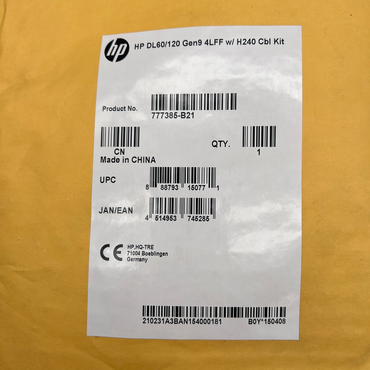 HP 777385-B21 SAS Internal 4LFF Smart HBA H240 Cable Kit - For Proliant DL60/120
