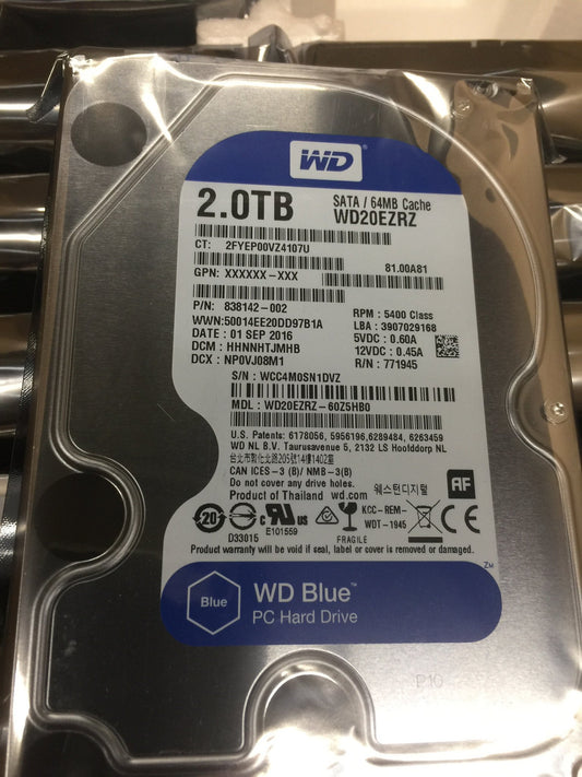 WD Blue 2TB HDD, WD20EZRZ